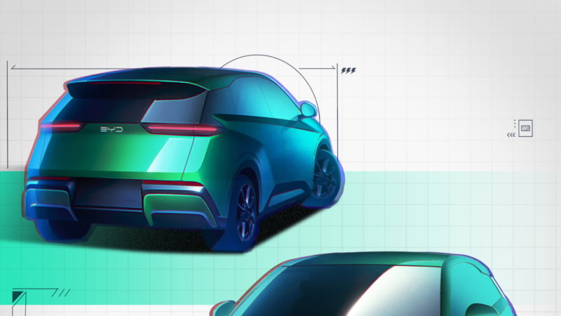 Sketches of the second-gen BYD Seagull