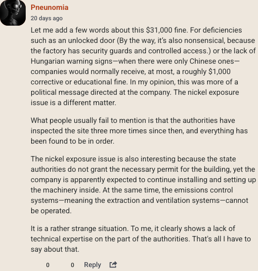 Screenshot of Pneunomia’s comment.