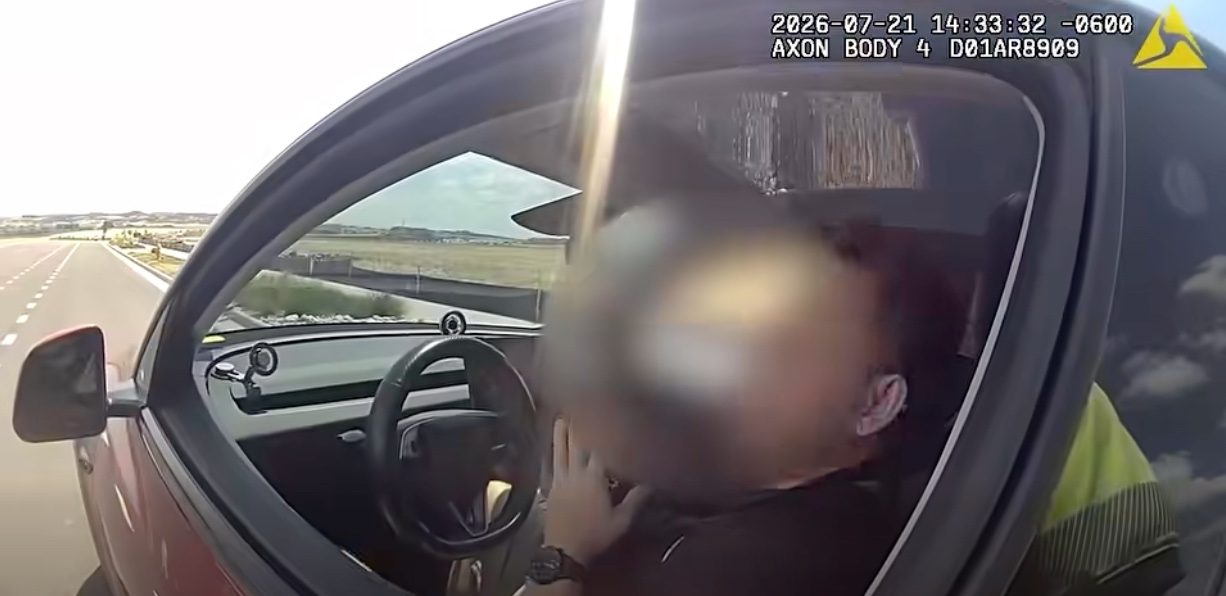 Image for Watch Tesla driver plea with police after FSD drove 64 mph in a 45