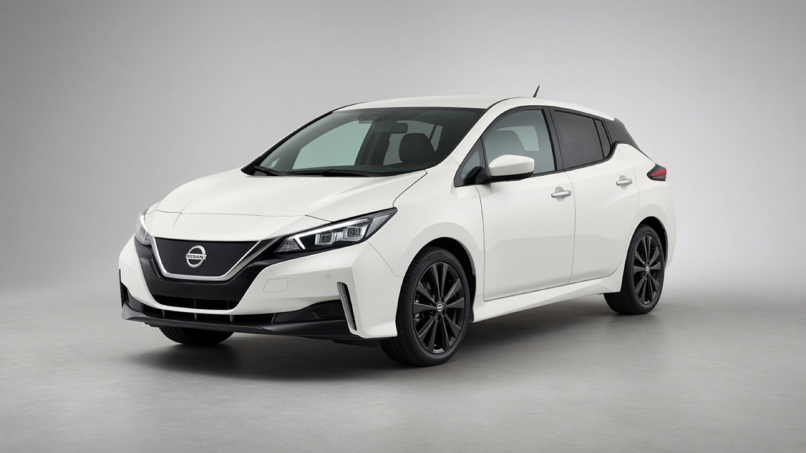 2026 Nissan Leaf electric hatchback front three-quarter view